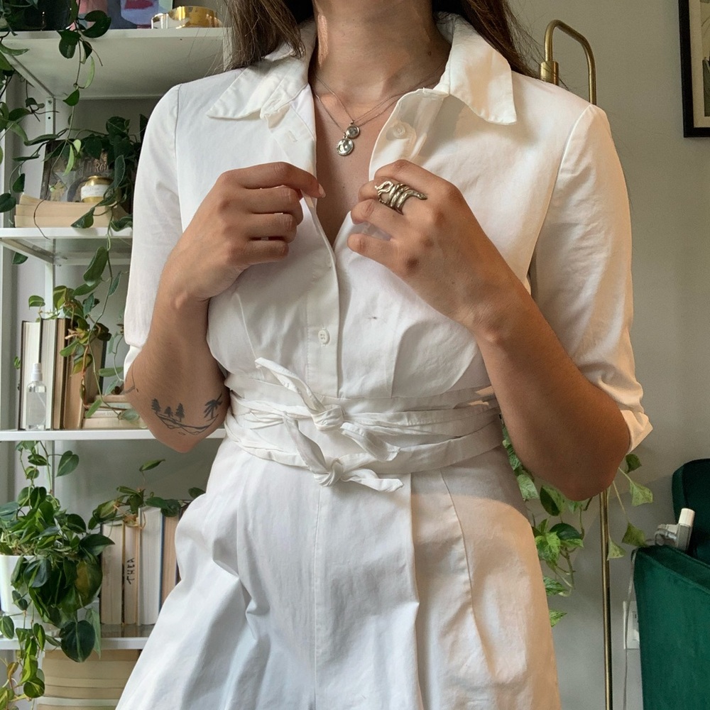 Anthropologie / Gal Meets Glam white jumpsuit